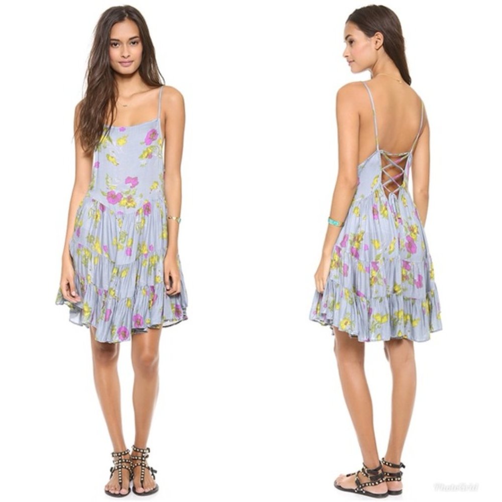 Free People circle of Flowers slip dress